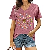 Pi Shirt for Women Pi Symbol Graphic Shirt Pi Day Shirt Math Lover Short Sleeve Teacher Tee Tops