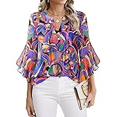 Timeson Women's 3/4 Sleeve Dressy Casual Top