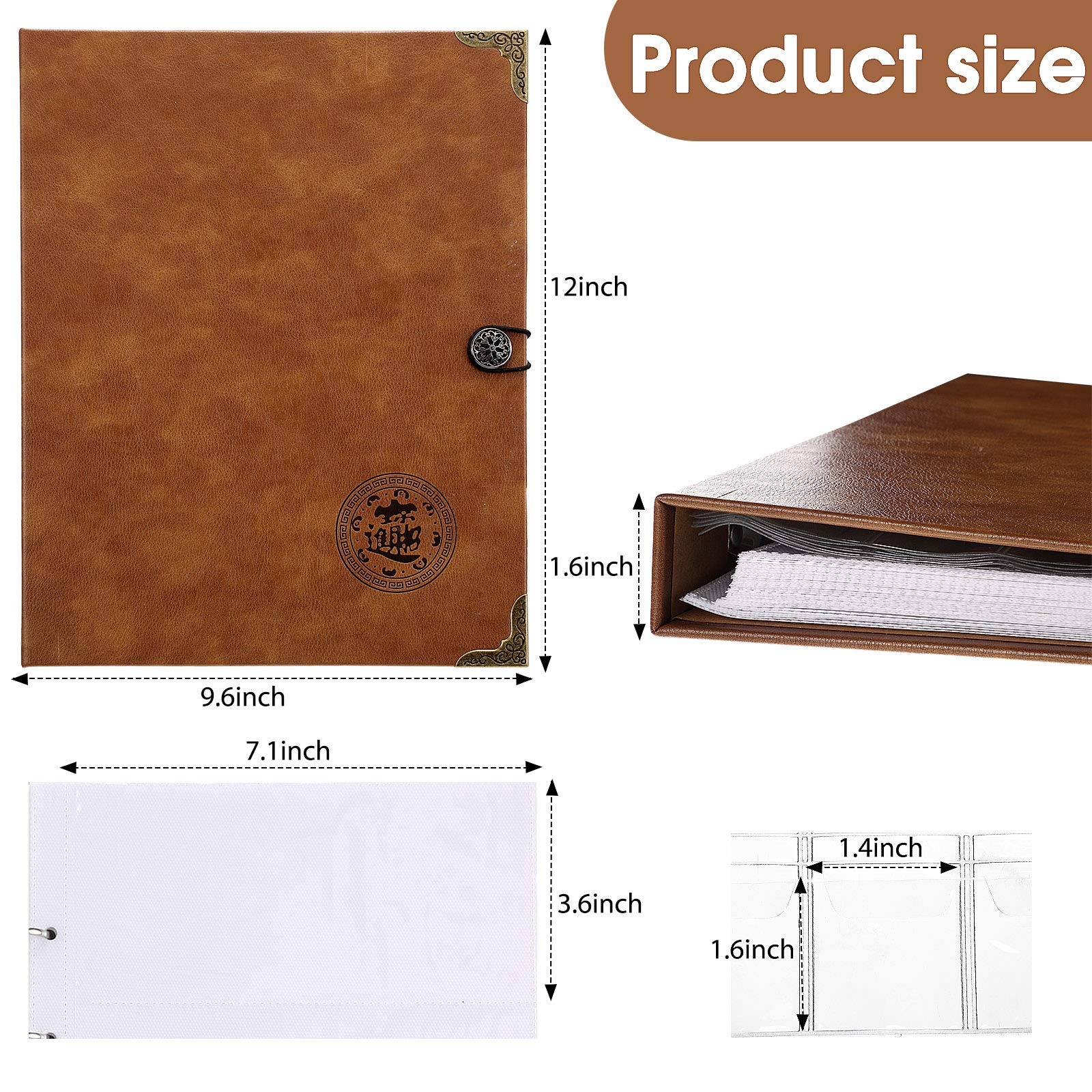 Zonon Currency Album Coin Collecting Book Holder with 150 Coin Pockets and 240 Paper Currency Pockets, PU Leather Album Collection Book Penny Storage(Brown)