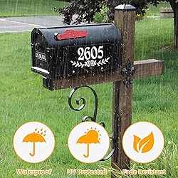 2 Inch Reflective White Mailbox Numbers Stickers, 4