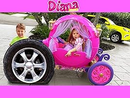diana pretend play with princess carriage