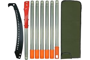 Scalebeard 10.5 Foot Pole Saws for Tree Trimming, Manual Pruner Cutter Set with Long Extension Pole, Tree Branch Garden Tools Loppers Hand Pole Saws