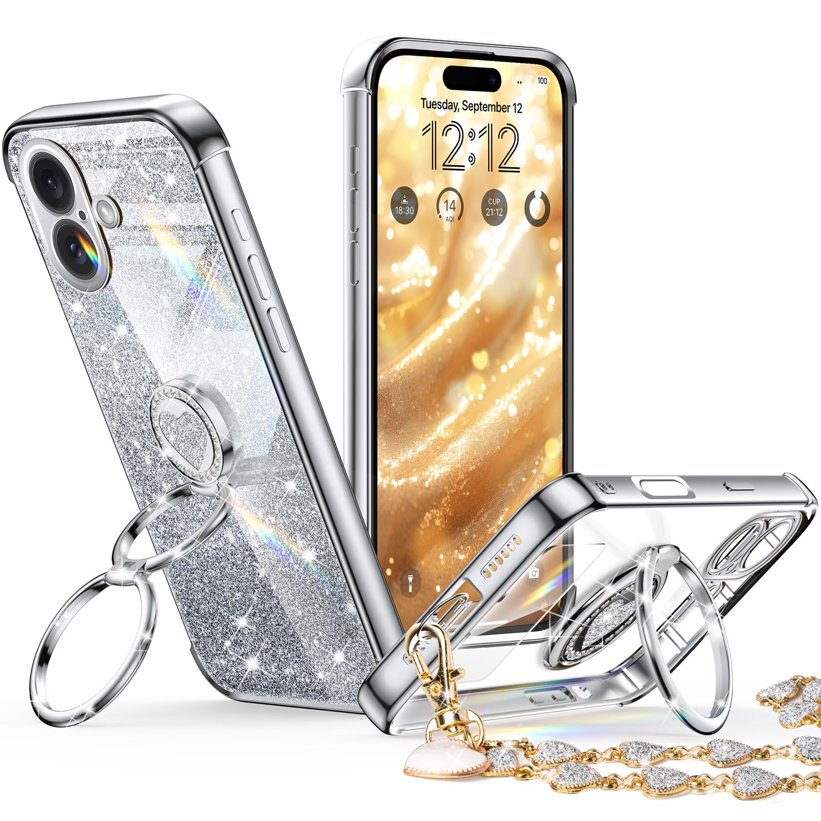 XYZ for iPhone 16 Plus Case with Stand, Phone Case