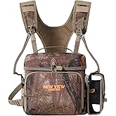 NEW VIEW CamoRanger Binocular Harness Chest Pack, Ripstop Bino Harness with Rangefinder Pouch and Rain Cover for Hunting