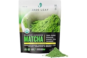 Jade Leaf Matcha Organic Green Tea Powder - Culinary Grade Premium Second Harvest - Authentic Japanese Origin (1.06 Ounce Pou