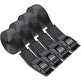 Masterwise Cam Buckle Tie Down Straps, 1" x 12' Adjustable Pull Straps with Cam Buckle, Heavy Duty Cam Straps for Kayak, SUP, Cargo, Bicycles, Motorcycle, Truck, Car Roof Rack, Dirt Bike (4 pcs)