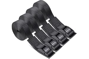 Masterwise Cam Buckle Tie Down Straps, 1" x 12' Adjustable Pull Straps with Cam Buckle, Heavy Duty Cam Straps for Kayak, SUP,