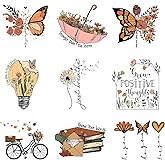 9pcs Flower Butterfly Iron On Patches Letters Applique On Clothes DIY A-Level Washable Female T-Shirt Heat Transfers