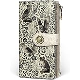 GIANCOMICS Owl Womens Wallet RFID Blocking, Credit Card Holder Bifold, PU Leather Travel Billfold, Long Cash Purse, Zipper Coin Pocket Clutch, 1 ID Window, 11 Card Slots, Ladies Gift Woman