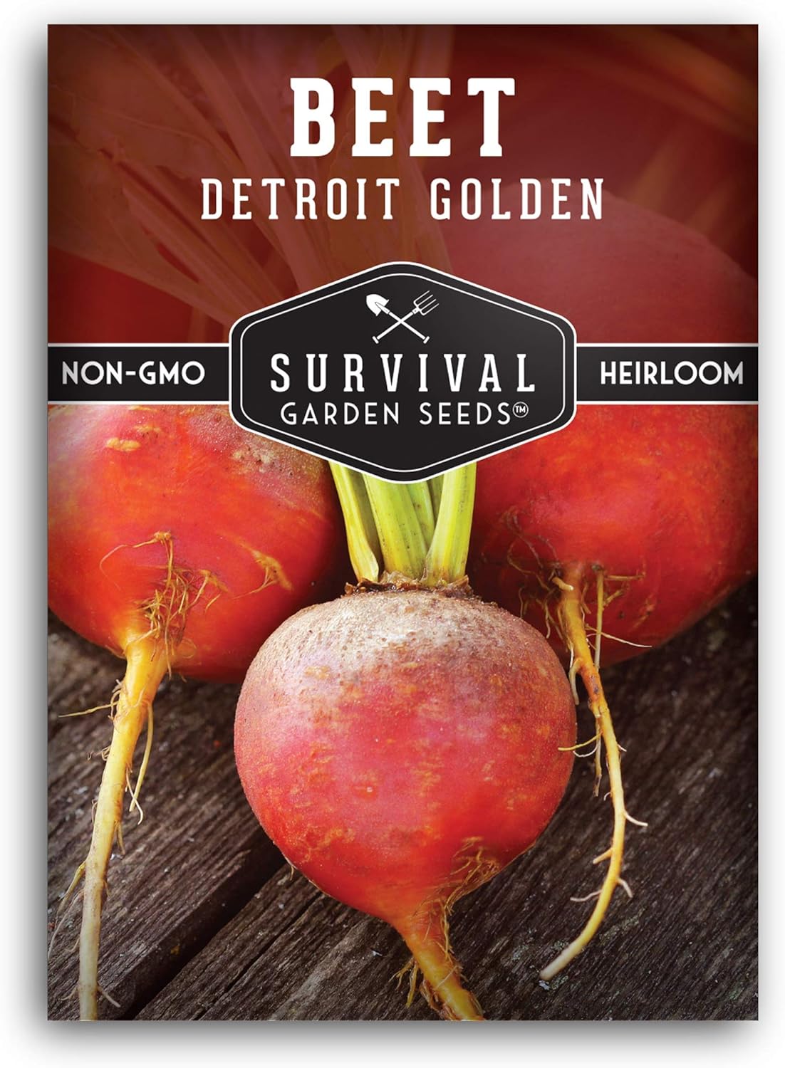 Survival Garden Seeds - Detroit Golden Beet Seed for Planting - Packet with Instructions to Plant and Grow in Your Home Vegetable Garden - Non-GMO Heirloom Variety