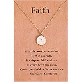 Mikovivi Dainty Cross Necklace for Women, Gold Plated Cross Pendant Christian Necklace for Women Minimalist Religious Jewelry