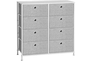 SONGMICS Storage Dresser with 8 Easy Pull Fabric Drawers for Closets, Dorm, Entryway, ULTS24W
