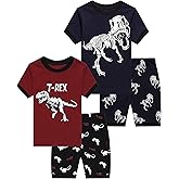 KikizYe Boys Short Sleeve Pajamas Kids Summer Pjs Children Pajamas