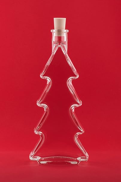 10 Leere Glasflaschen 200ml Tannenbaum Flaschen Flasche Tanne Weihnachtsflaschen Likörflaschen Schnapsflaschen 0,2 Liter l vo