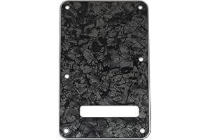 Musiclily Pro 6-Hole ST Guitar Backplate for Squier Sonic Strat HSS Electric Guitar, 4Ply Black Pearl