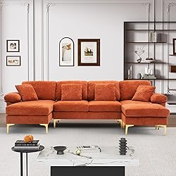 Wrofly U-Shaped Sectional Sofa Couch, 114" Comfy