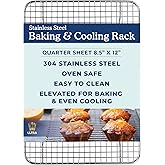 Ultra Cuisine Stainless Steel 8.5 x 12-inch Cooling and Baking Rack - Oven-Safe - Dishwasher-Safe - Heavy Duty - Wire Rack fo