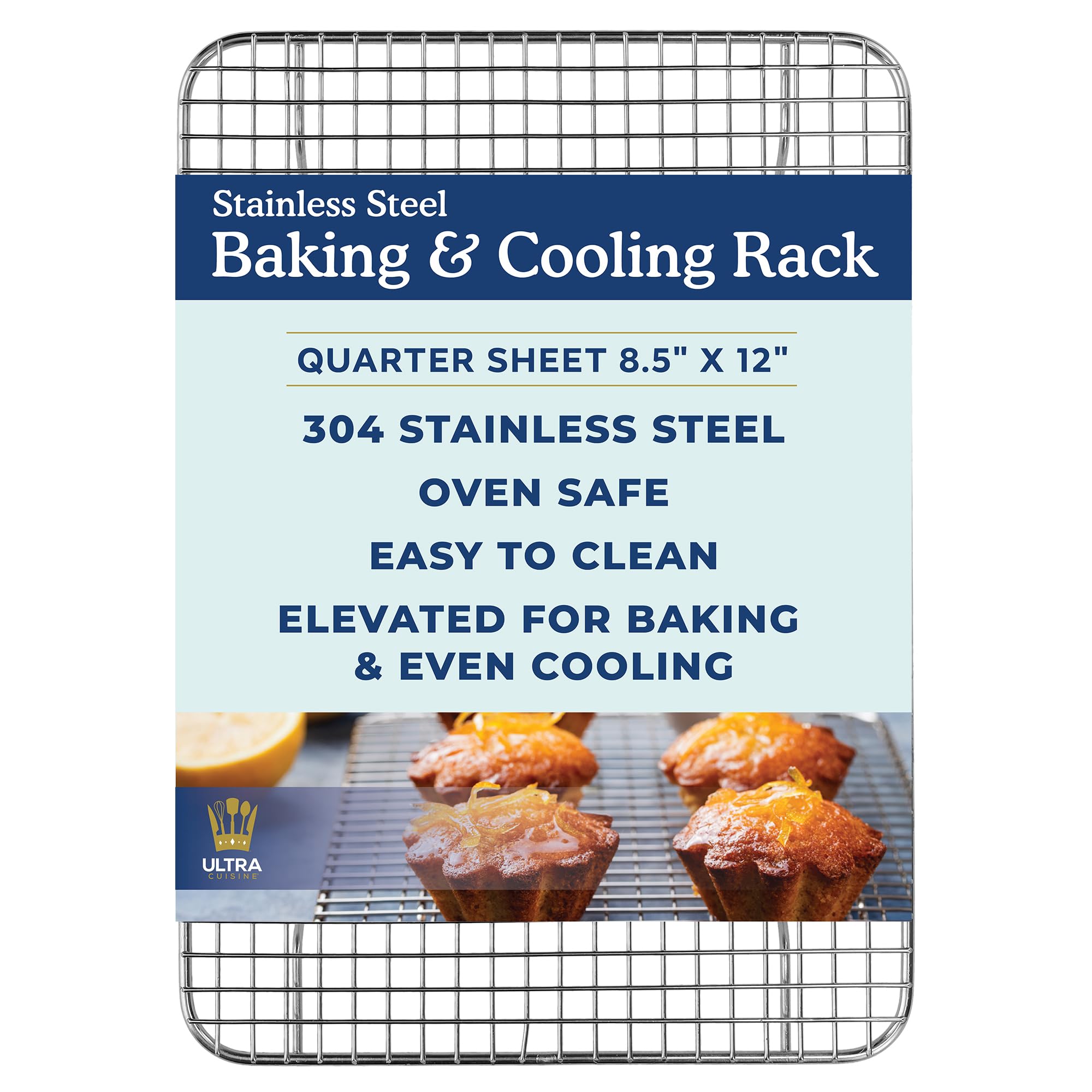 Baking Safe Ultra Cuisine Stainless Steel 8.5 x 12-inch Cooling and Baking Rack ...
