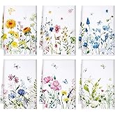 Geyoga 6 Pcs Spring Floral Kitchen Towels Flamingo Dish Hand Towels Sunflower Daisy Flower Wildflower Tea Cloths for Spring Easter Kitchen Bathroom Decor, 16 x 24 Inch(Assorted Color,Colorful Flower)