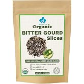 Blue Orchid Organic Dried Bitter Melon Slices | USDA Certified Organic Bitter Gourd for Herbal Tea and Soup | Non-GMO &amp; Caffeine Free | 4 oz