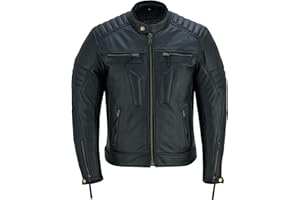 BTR BORN TO RACE Men's Motorbike Premium Quality Leather Jacket Distress Zip Up Motorcycle Protection