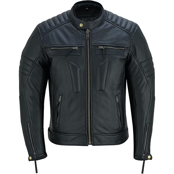 Amazon.com: INTAN Motorcycle Leather Jacket With High