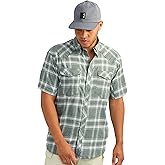 HUK - Men's Creekbed Pattern Short Sleeve Button Down Shirt, Fishing Shirt for Men