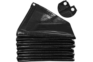 MYFAMIREA 25 x 25FT Pond Liner, 28Mil PE Preformed Liner with 20 Hemmed Edge Buttonholes, Sun Resistant, Easy Cutting for Outdoor, Fish, Koi, Garden Fountain, Waterfall Ponds