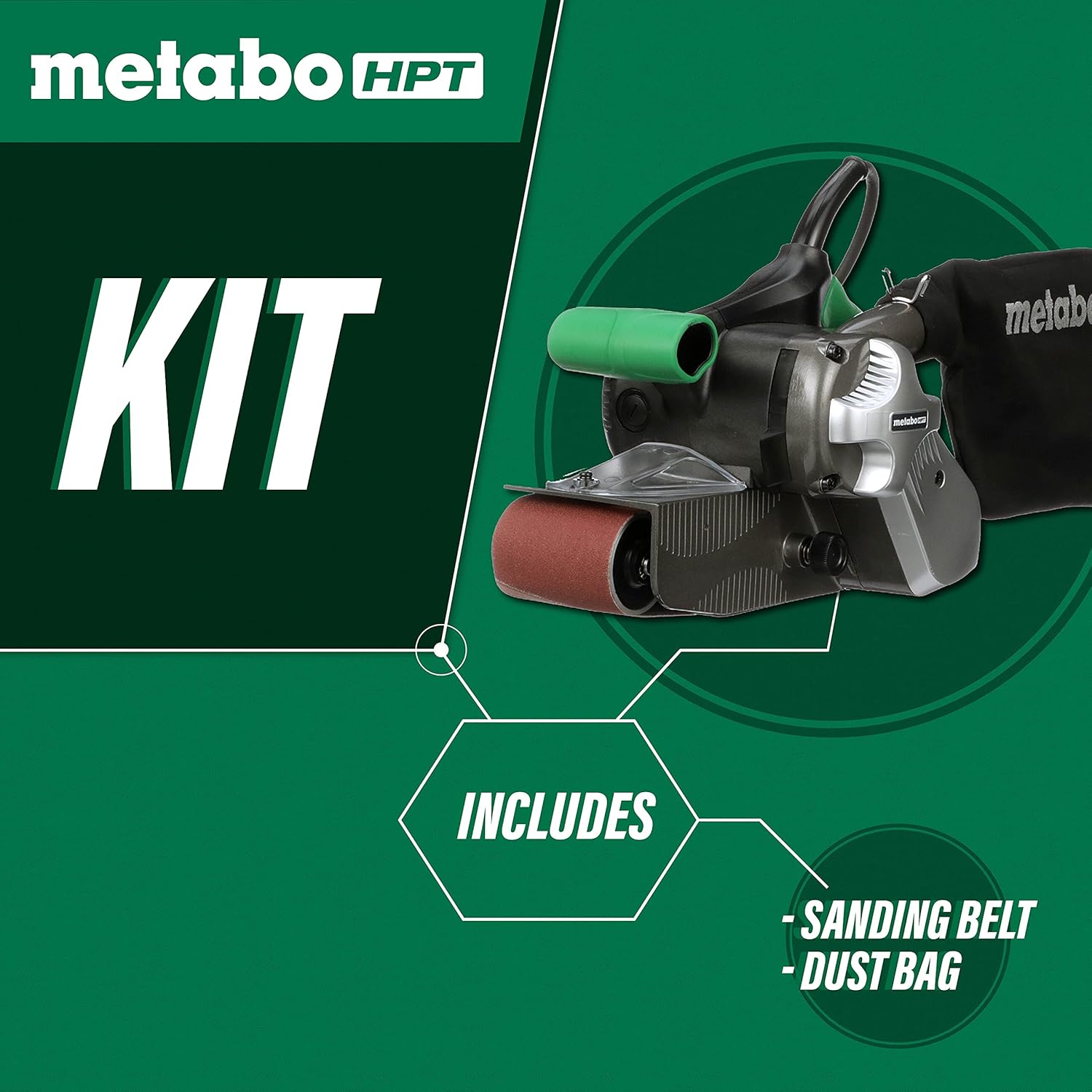 Metabo HPT Belt Sander | Variable Speed | 3-Inch x 21-Inch V-Belt | 9.0 Amp Motor | Soft Grip | 5-Year Warranty | SB8V2 - - 