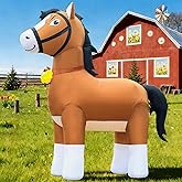 DomKom 9FT Clydesdale Horse Inflatables Christmas Spring, Farm Ranch Giant Blow up Animals Cute, Decorations Outdoor Yard Built-in LED Lights Big Large Decor Party Lawn Holiday Outside