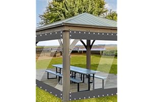 Erfolkerz 8'H x10'W Outdoor Vinyl Curtain 20oz Super Weighted Clear Vinyl Patio Enclosure,Clear Outdoor Curtains Heavy Duty Waterproof Transparent Tarp with Grommets for Patio Gazebo Balcony Pergola