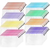 64pcs A4 Mesh Zipper Pouch Bags, Mesh Bags with Zipper Bulk, Pouches for Organization, Clear Storage Bags for Classroom, Travel, Office, Board Game
