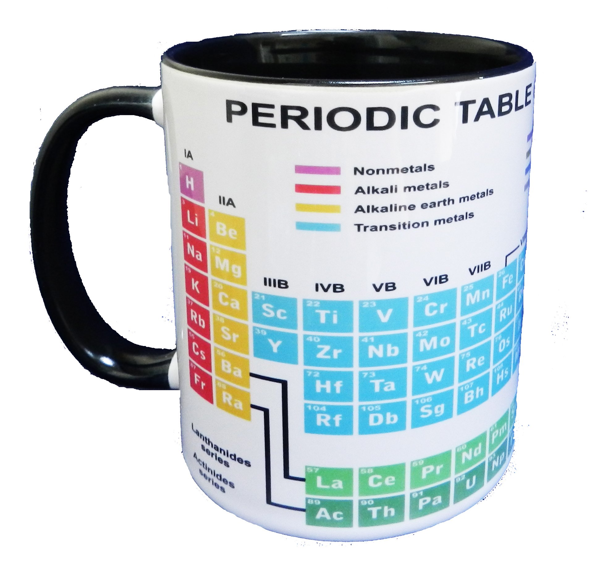 Half a Donkey The Periodic Table of Elements Educational Mug with glazed black handle and inner