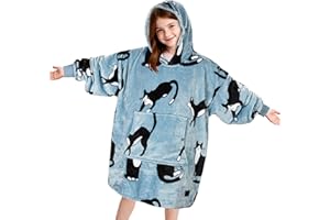 Catalonia Wearable Blanket Hoodie for Kids - Oversized Warm Cozy Hooded Blanket - Sweatshirt Blanket with Pocket & Sleeves