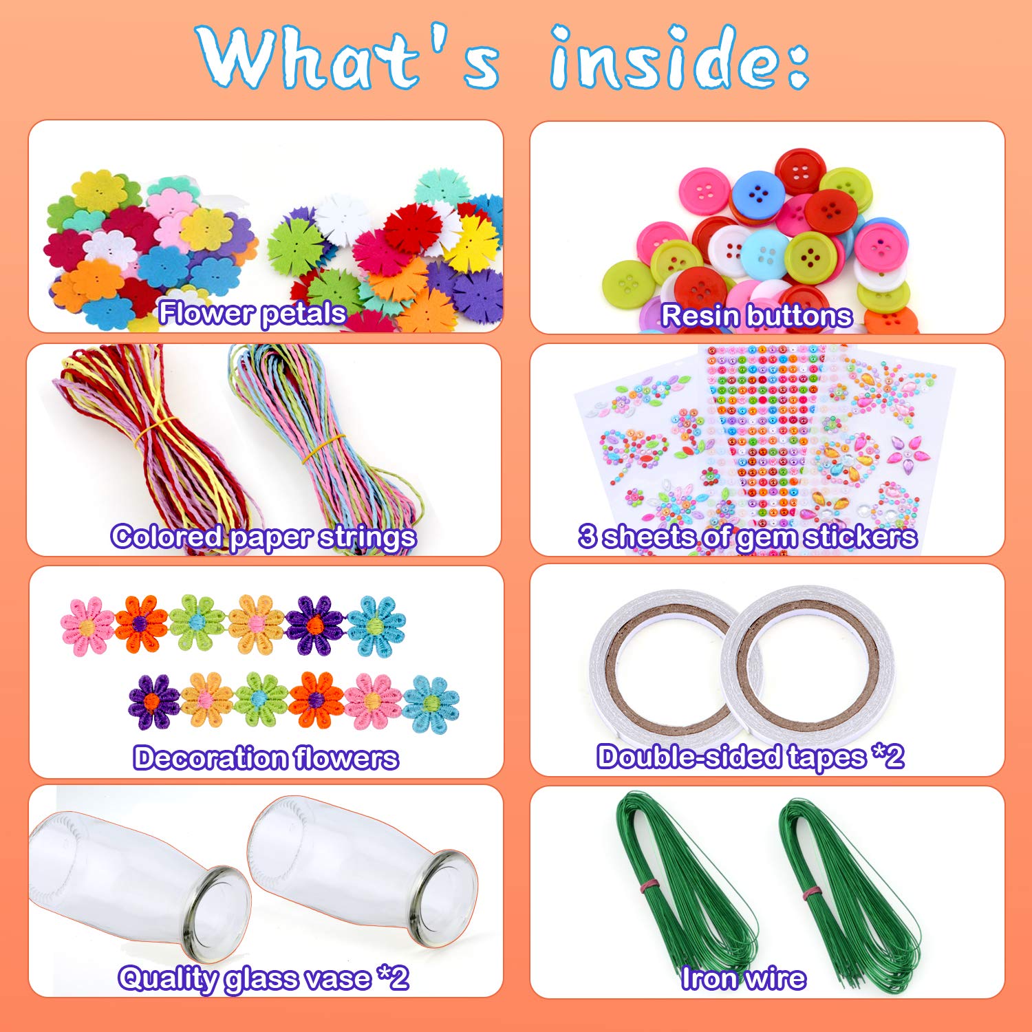 DIY Fabric Flower Bouquet Craft Kit For Girls – Creative Arts & Crafts Toy With 90+ Petals, Ages 4-12 (Educational Gift)