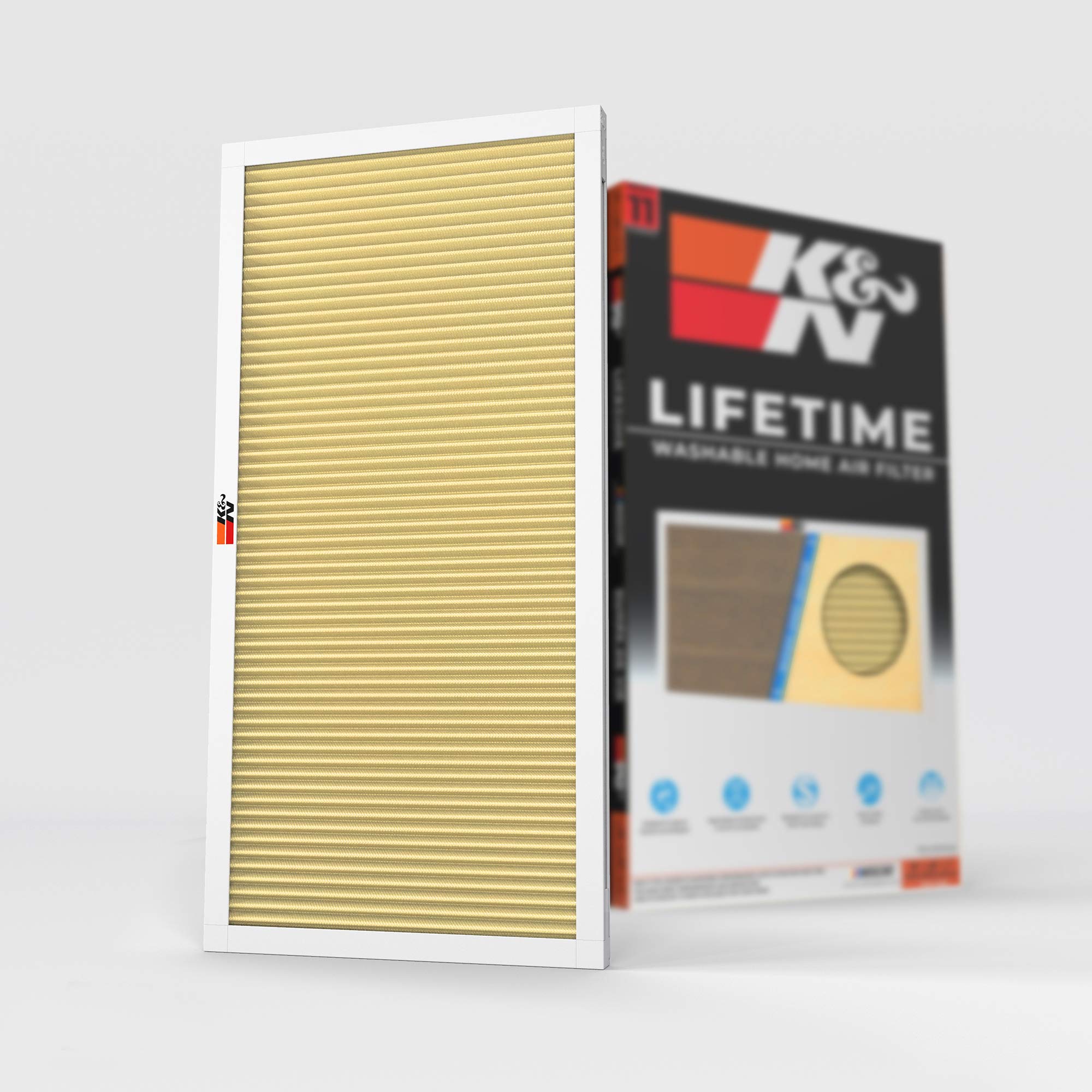 K&N 12x20x1 HVAC Furnace Air Filter, Lasts a Lifetime, Washable, Merv 11, the Last HVAC Filter You Will Ever Buy, Breathe Safely at Home or in the Office (Actual Dimensions.8 x 19.6 x 11.6 inches)