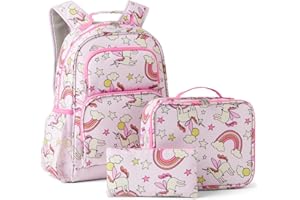 �鶹�� Essentials Kids School Backpack Set with Lunch Tote and Pencil Case - Multi-Pocket Tear-Resistant Student Day-pack - S