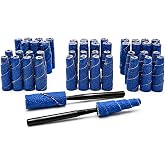 Pro-Graad 50 Piece Zirconia Abrasive Sanding Cartridge Roll Sander Kit | Mini spiral cone &amp; cylinder kit for metal, wood, stainless, welds and engine porting. Fits die grinders and rotary tools