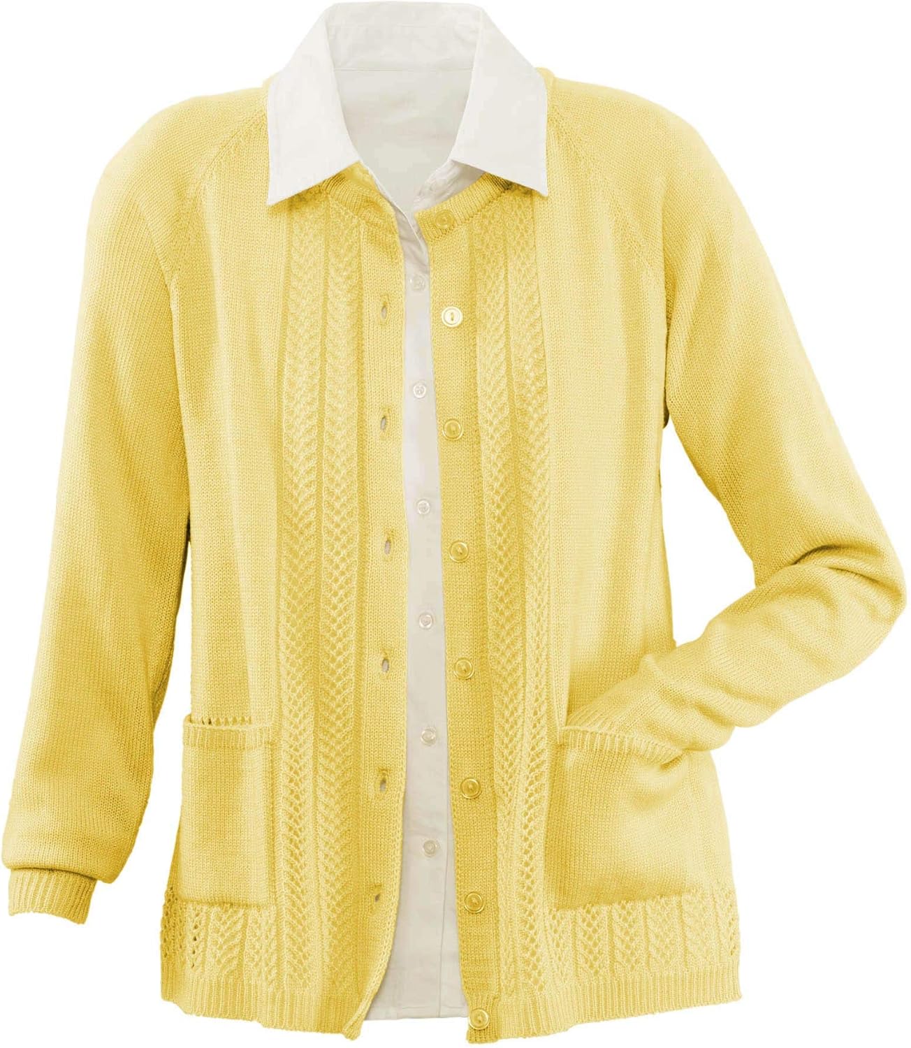 National Petites Classic Cardigan Sweater, Timeless Pointelle Knit