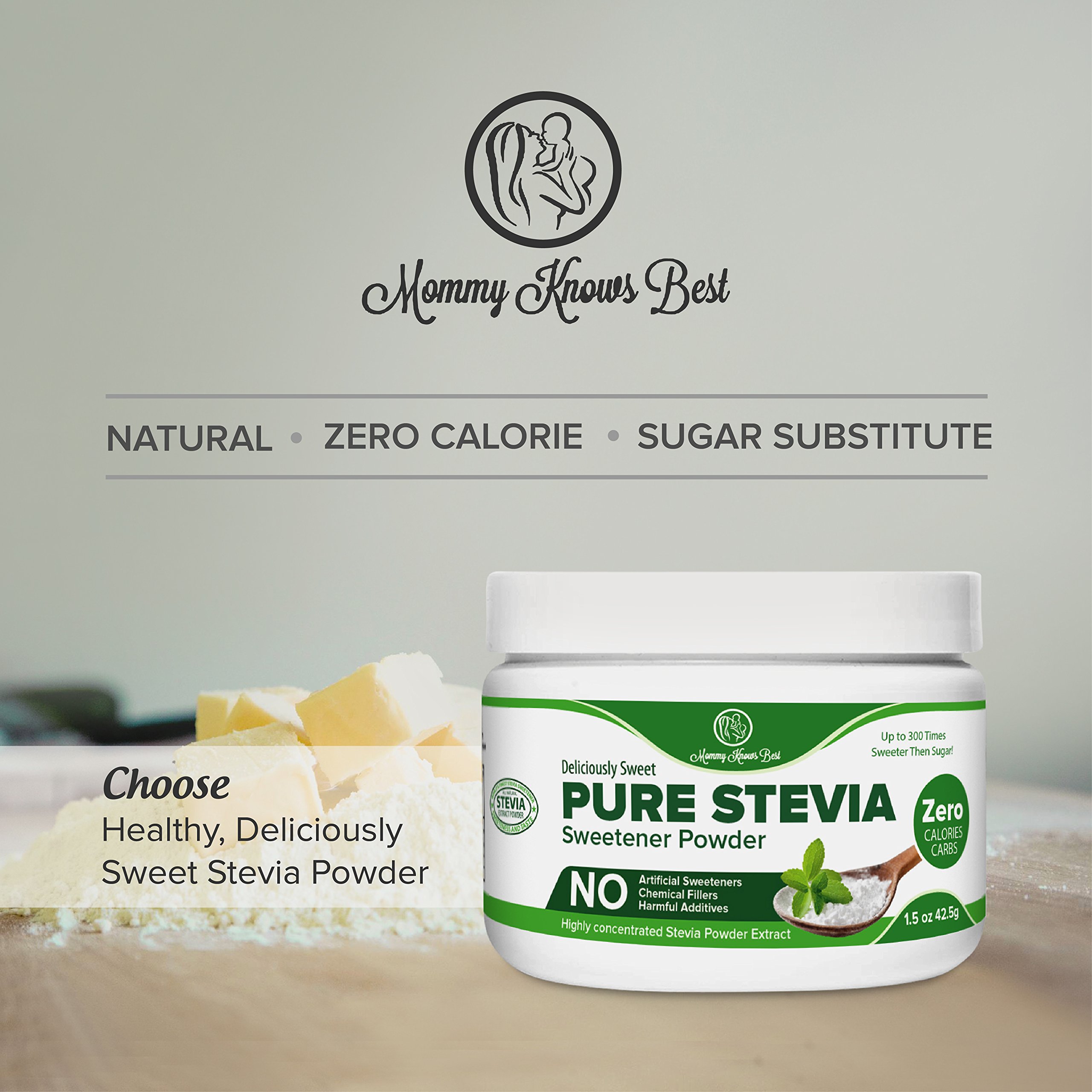 Pure Stevia Powder Extract Sweetener Zero Calorie Sugar Substitute