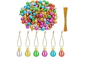 SUMERSHA 100 Pieces Christmas Balls Ornaments Plastic Bulb Beads Shatterproof Hanging Balls Colorful Christmas Tree Pendant Ornaments Holiday Party Decoration (0.9 Inch, Random Color)