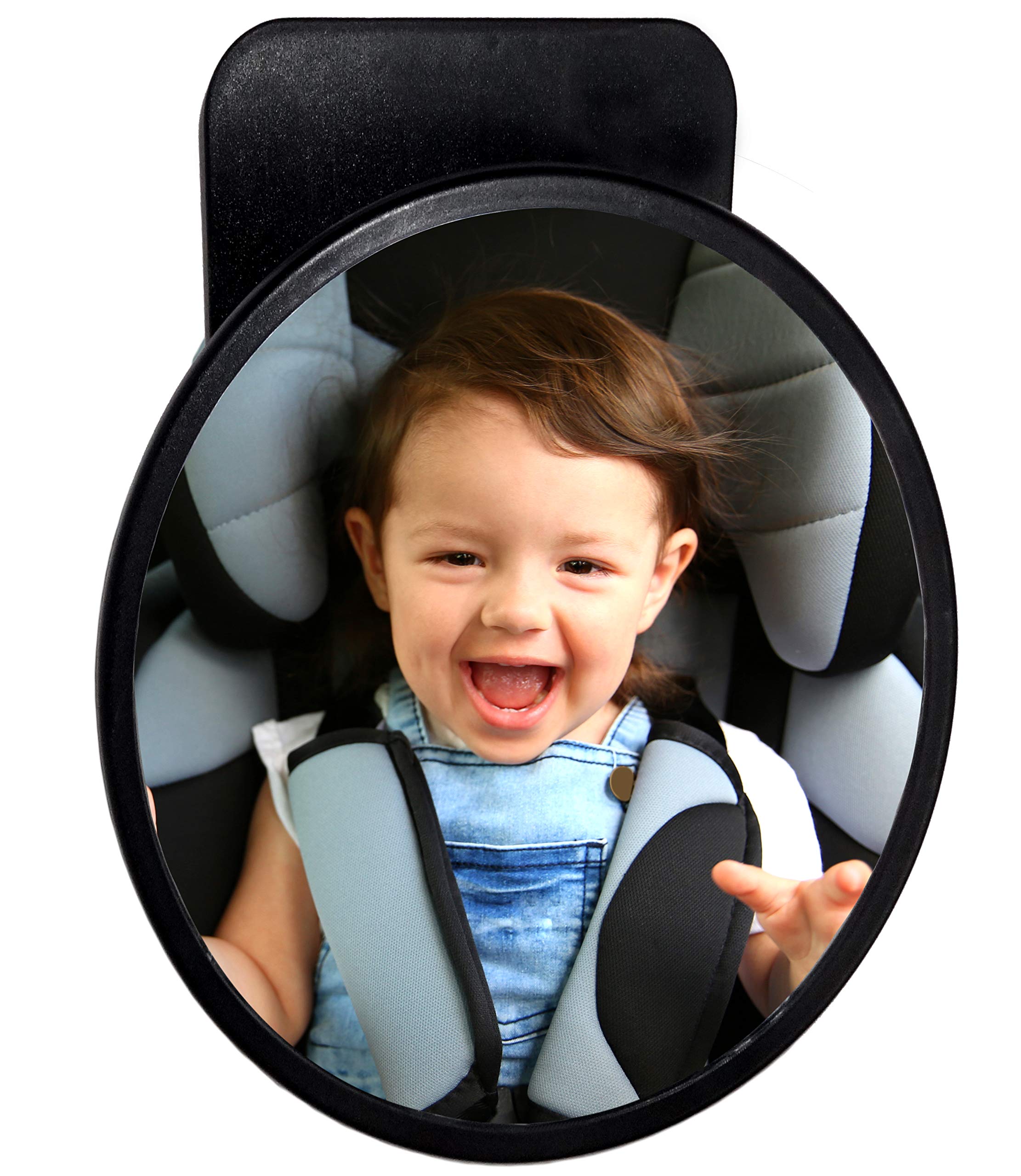 Mirror for baby large rear seat mirror 19 cm BabyView safety mirror for all cars perfect for baby seats and child seats for more safety in the car very easy assembly