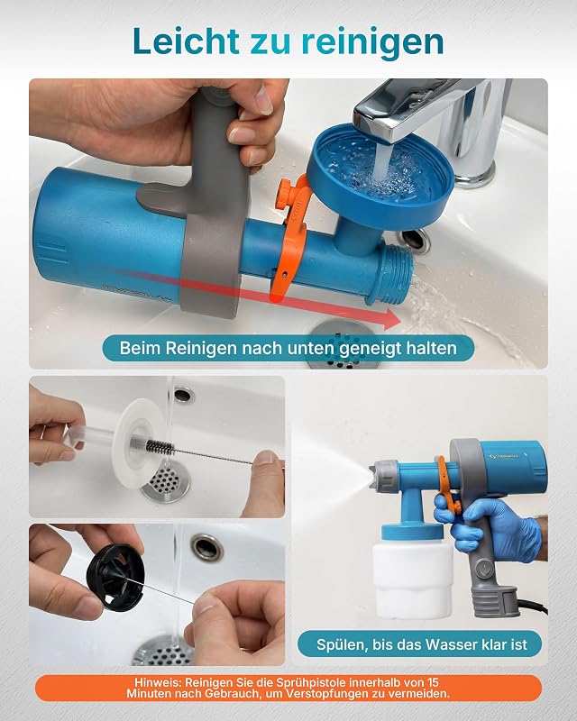 Shark 600 Farbsprühsystem HVLP Lackierpistole Elektrisch, Blau