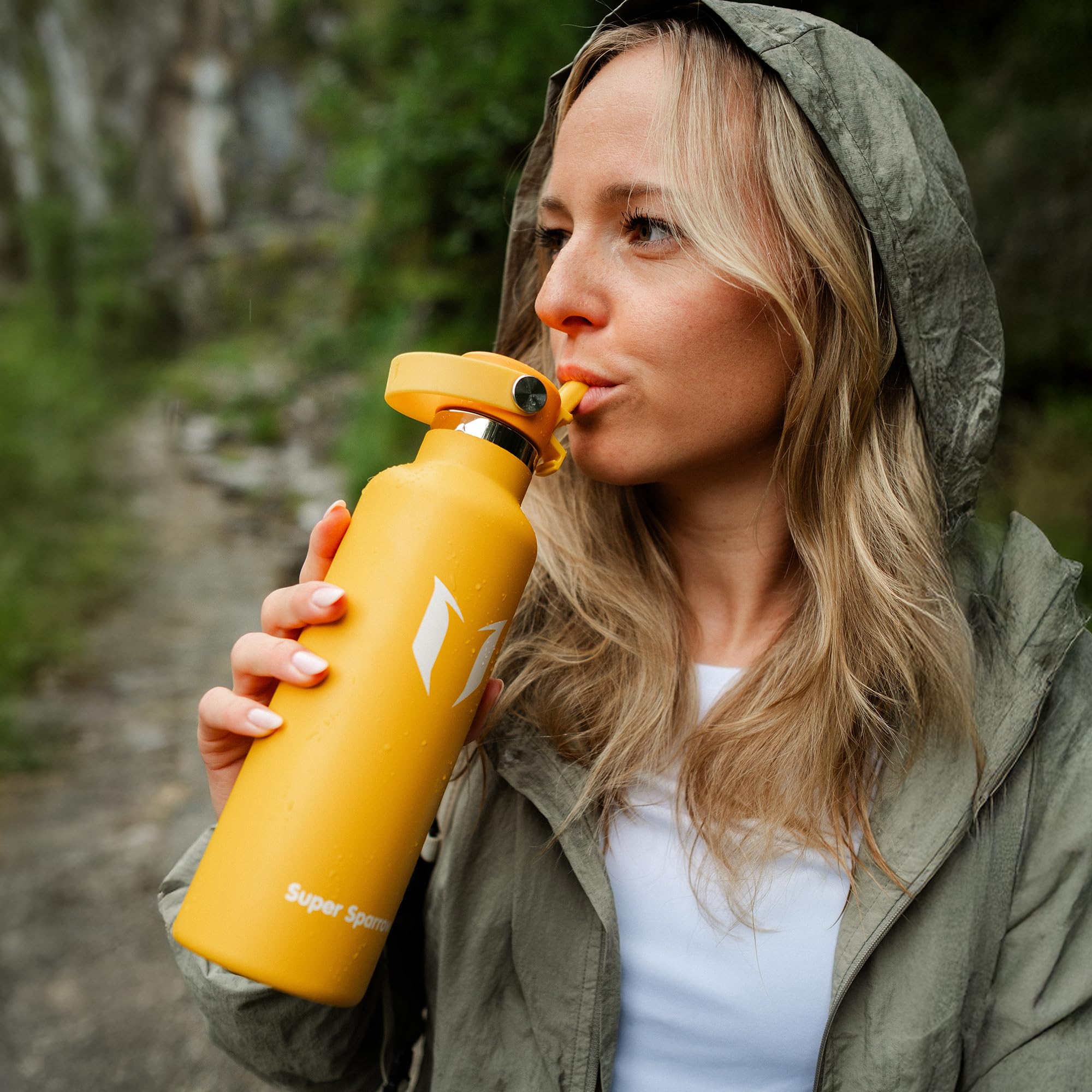 Super Sparrow Trinkflasche Edelstahl - Ultraleicht Thermobecher - 750ml - Standardmund Stroh-Deckel - BPA-Frei Thermoskanne, Thermosflasche für Sport, Travel, Schule, Outdoor 5