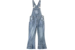 KIDSCOOL SPACE Girls Denim Overalls, Little Big Kids' Jean Dungarees Pants