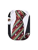 Barry.Wang Mens Christmas Tie Set Maroon Green