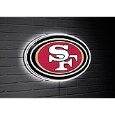 Team Sports America NFL San Francisco 49ers Ultra-Thin LED Light Wall Sign Décor | Officially Licensed | 23 Inch Mascot Logo Shaped Wall Sign | Made in USA