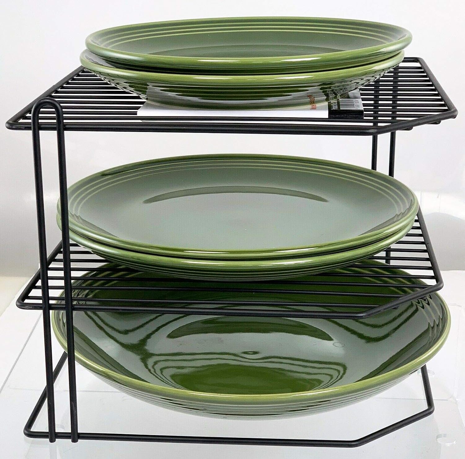 Buckingham 3 Tier Corner Plate Rack Kitchen Cupboard Storage Organiser Premium Quality Dish Rack Space Saving Shelf Organiser for Bowls Plates & Mugs 28 Cm (Black) - Image 3
