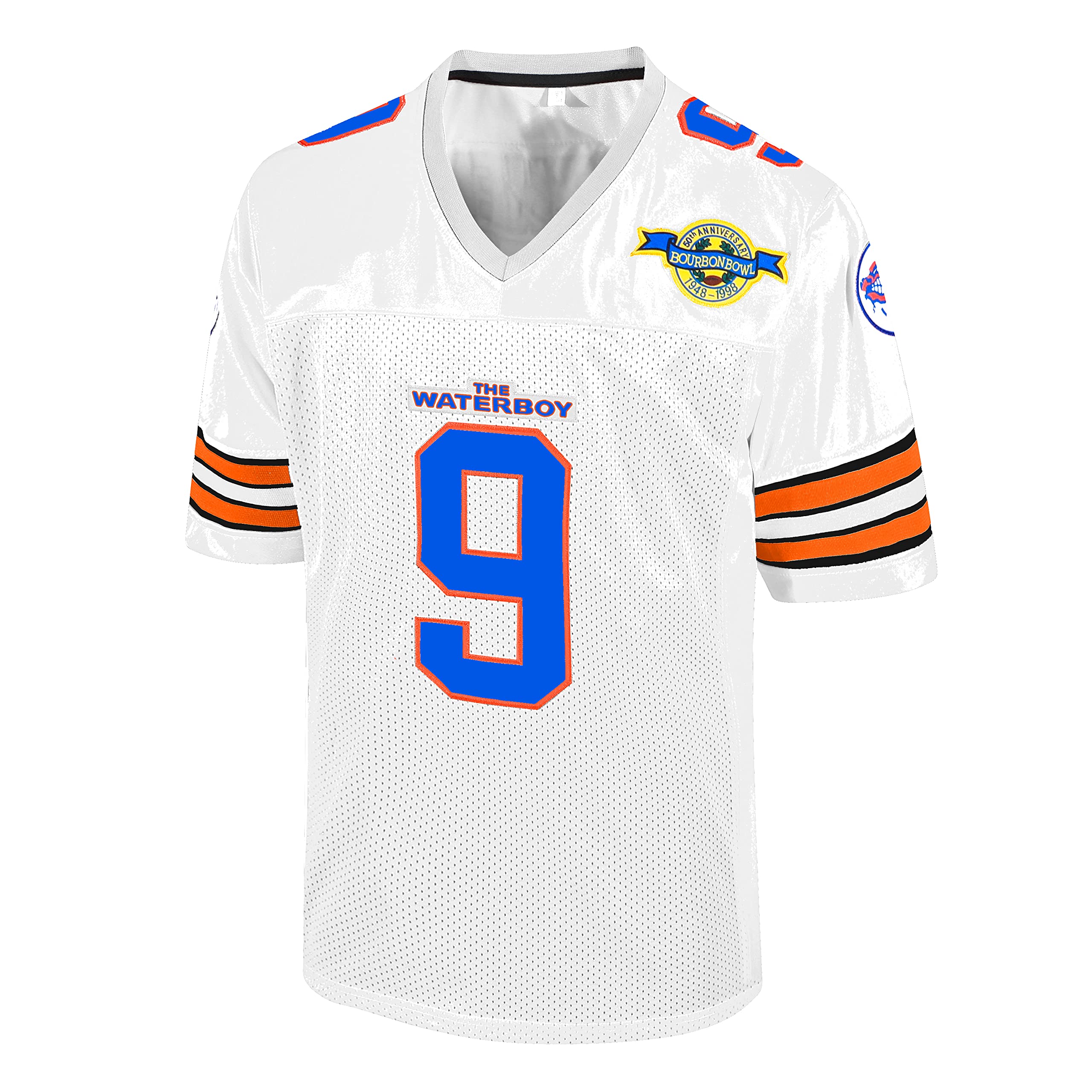 Photo 1 of Bobby Boucher #9 The Waterboy Adam Sandler Movie Mud Dogs Bourbon Bowl Football Jersey(Whtie-M)