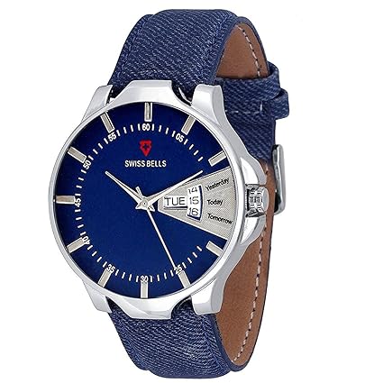 Svviss Bells Original Blue Dial Blue Strap Day and Date Chronograph Wrist Watch for Men - TA-1042